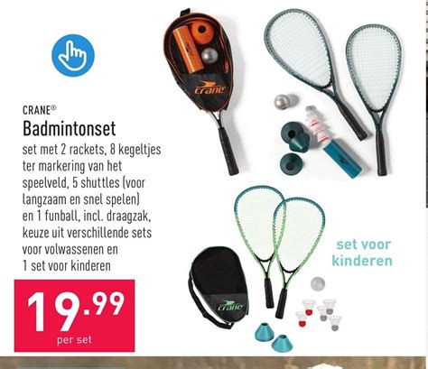 CRANE Badmintonset Per Set Promotie Bij ALDI