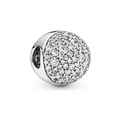 Achat Charm Pandora Timeless pavé rond en argent et oxyde de zirconium