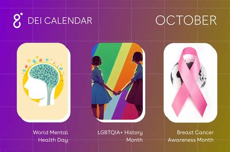 October Diversity Month Calendar