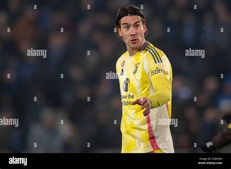 Du An Vlahovi Of Juventus Reacts During The Uefa Champions League