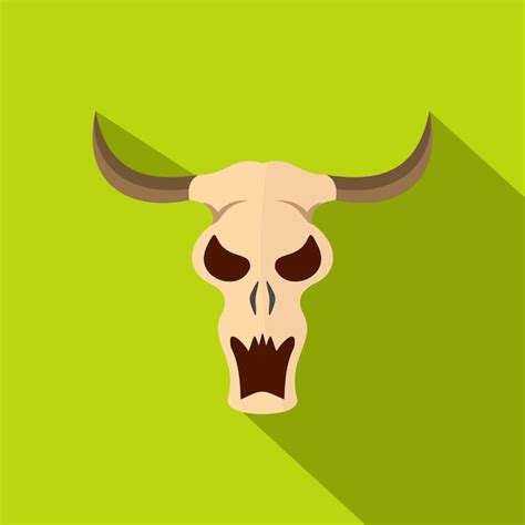 Premium Vector Buffalo Skull Icon Flat Illustration Of Buffalo Skull