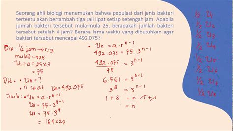 Soal Barisan Dan Deret Geometri Bakteri Youtube