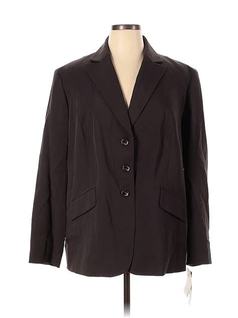 Jones New York Collection Solid Brown Black Blazer Size 22 W Plus