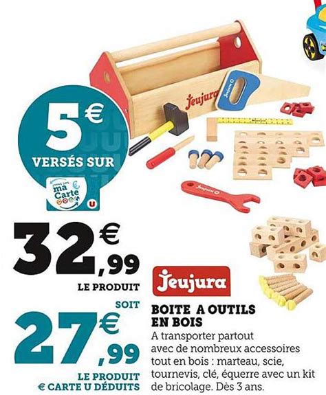 Promo Boîte à Outils En Bois Jeujura chez Super U iCatalogue fr