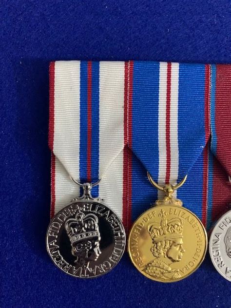 Replica Mounted Set Of Four Qe2 Jubilee Medals Quarterdeck Medals