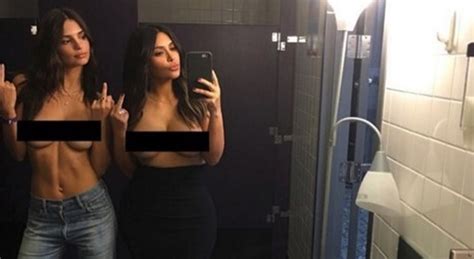 Emily Ratajkowski E Kim Kardashian Nude Il Topless Di Coppia Su Instagram