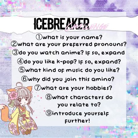 Icebreaker Challenge Kawaii Amino Amino