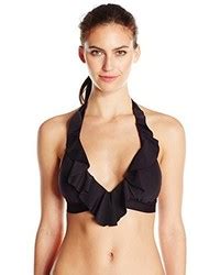 Kenneth Cole Reaction Ruffle Licious Banded Halter Bikini Top