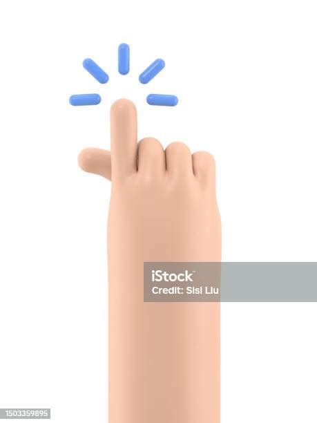 Cartoon Gesture Icon Mockupcartoon Character Hand Pointing Gesture 3d