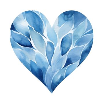 Blue Watercolor Heart Blue Watercolor Heart Png Transparent Image