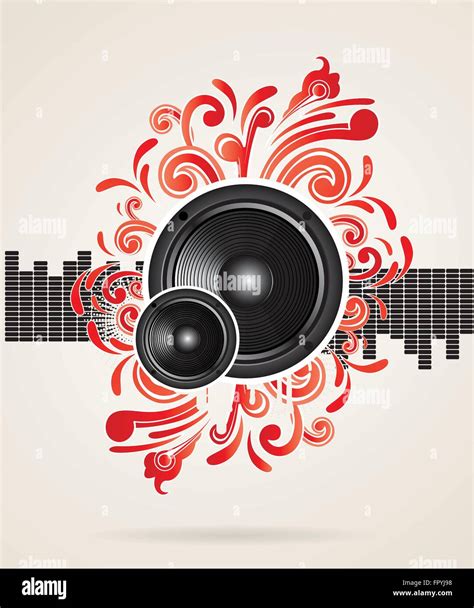 illustration for a musical theme with speakers and swirls Stock Vector ...