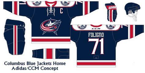 Columbus Blue Jackets Adidasccm Home Uniform Concept Columbus Blue