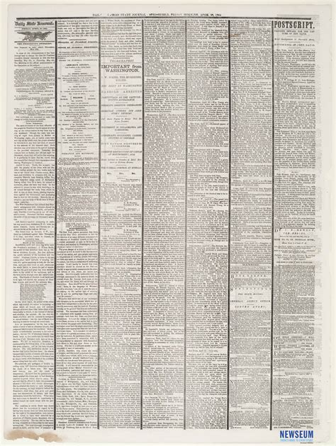 Illinois Daily State Journal, April 28, 1865 | Remembering Lincoln
