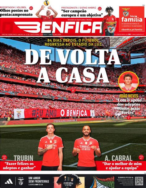 Capa Jornal Benfica 18 Agosto 2023 Capasjornais Pt