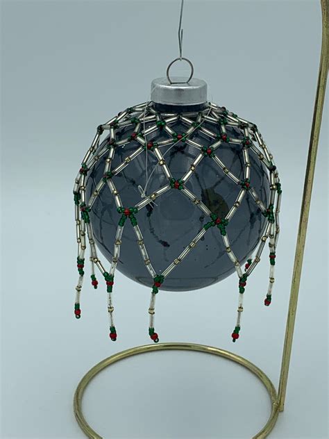 Spider Web Seed Bead Christmas Ornament Cover Etsy