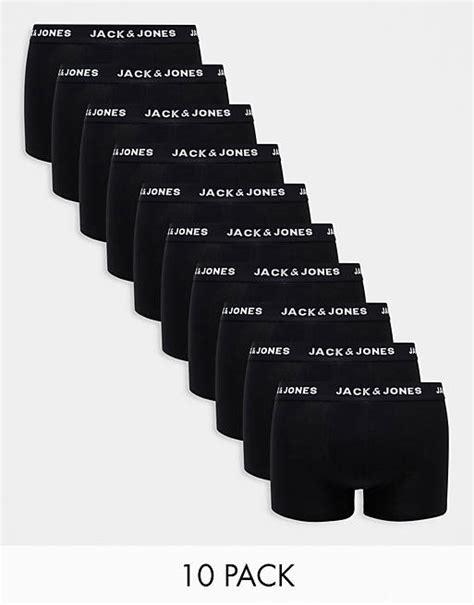 Jack & Jones – 10er Packung schwarze Unterhosen | ASOS
