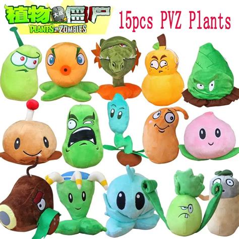 15pcs/set Plants vs Zombies Stuffed Plush Dolls Toys Plants vs Zombies ...