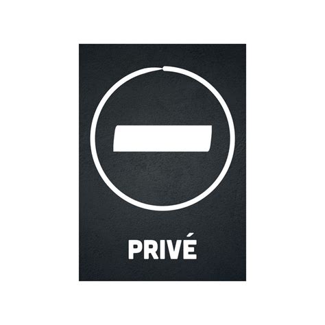 Sticker autocollant PRIVÉ format A5 fond noir Panneaux Tarifs