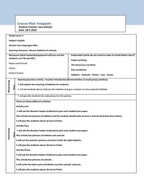 Lesson Plan222 Pdf Lesson Plan Applied Psychology