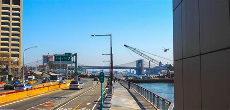 View of Brooklyn Bridge from FDR Drive, New York City. [OC] [4608x2214