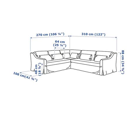 IKEA Farlov 5 Seat Right Sectional Sofa SLIPCOVER 2 3 Corner Cover