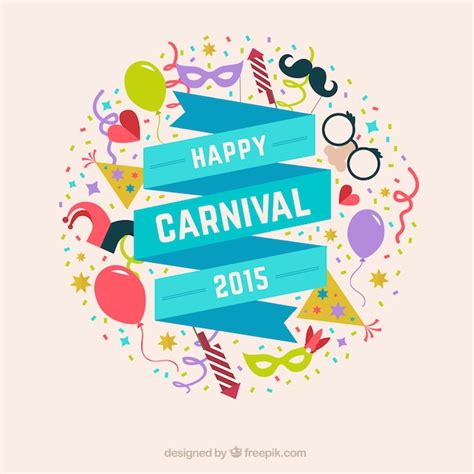 Free Vector Happy Carnival Ribbon