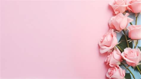 Premium AI Image | Pink roses on pastel background