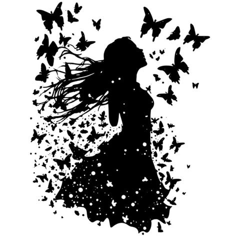 Dancing Girl with Butterflies - SVG File for Cricut, Silhouette, Laser