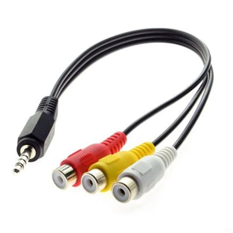 Adaptador Mini AV macho a 3RCA hembra Cable de Audio y vídeo de 3 5mm