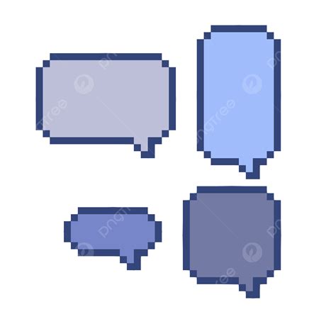 Pixel Text Box PNG Picture Pixel Art Text Box Bubble Dark Blue Pixel