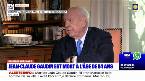 Mort de Jean Claude Gaudin Quand le maire commentait les évolutions de