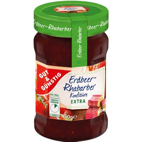 Gut G Nstig Erdbeer Rhabarber Konfit Re Extra Mit Frucht G Gl