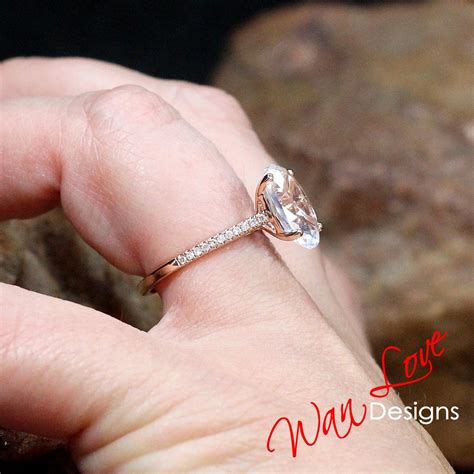 Moissanite Oval Cathedral Basket Engagement Ring 5ct 12x8mm Etsy