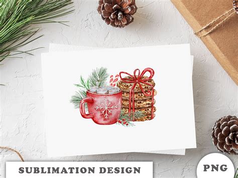 Christmas Hot Cocoa Mug With Cookies Sublimation Design PNG Etsy