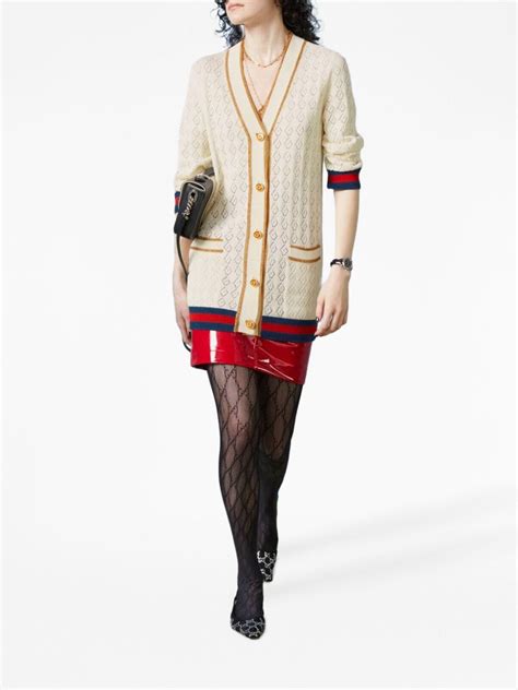 Gucci G Monogram Pointelle Cotton Cardigan Farfetch