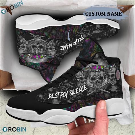 Personalized Music Drum Destroy Silence Air Jordan 13 Shoes ...