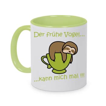 Tasse Der Fr He Vogel Kann Mich Mal Aufkleber Beschriftungen T