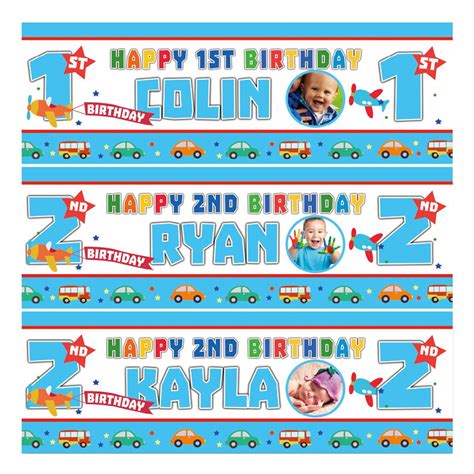 Personalised baby Photo Birthday Banner-2 pieces from £4.99 & Free post