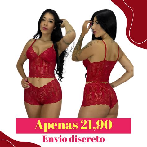 Conjunto Lingerie De Renda Valoriza Bumbum Sexy E Sensual Shopee Brasil