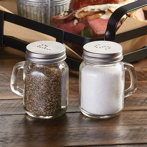 American Metalcraft Msp4 4 Oz Mason Jar Salt And Pepper Shaker Set