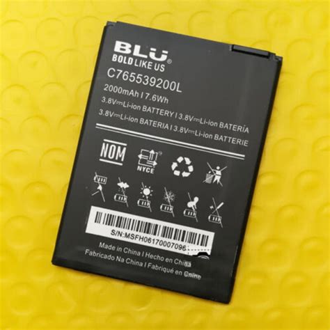 2000mAh 7 6Wh 3 8V Battery C765539200L For BLU Smartphone EBay