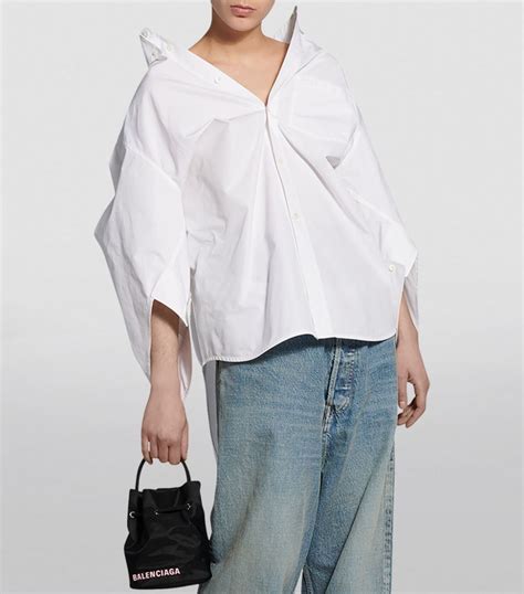 Womens Balenciaga White Swing Twisted Shirt Harrods Uk