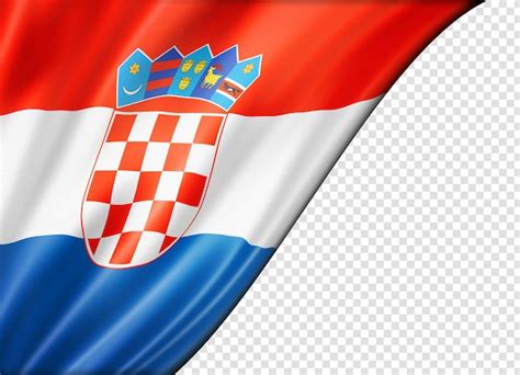 Premium PSD Croatian Flag Isolated On White Banner