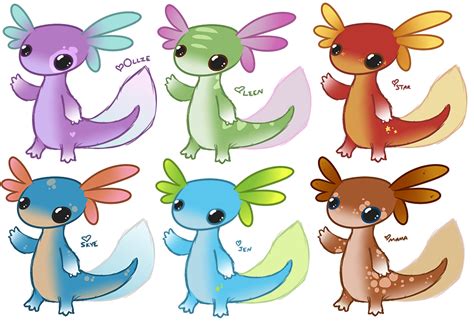 Axolotl Drawing Easy Premium Vector Clipart Kawaii Axolotls Cute