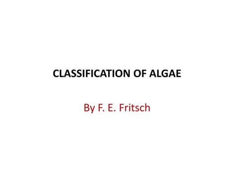 Classification of Algae | PPT