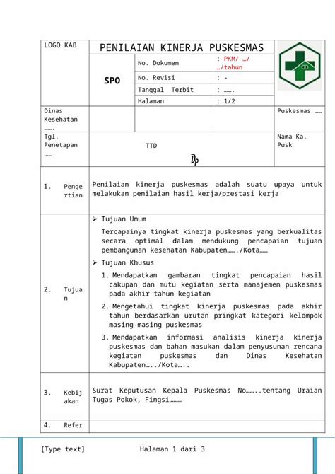 Docx Contoh Sop Pkp Dokumen Tips