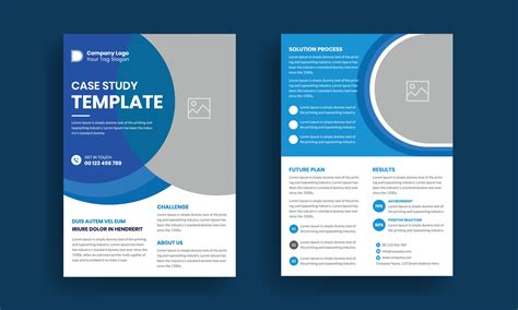 Business Case Study Double Side Flyer Or Poster Layout Vector