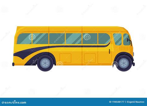 Retro School Bus Side View Back To School Concept Students