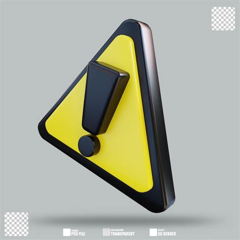 Premium Psd 3d Illustration Caution 3