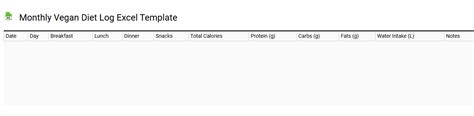 Vegan Diet Logbook Easy